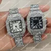 Full Diamond Мужские часы Кварцевый механизм Iced Out Женские часы Shiny Lover Наручные часы Стиль жизни Водонепроницаемый Модное платье Наручные часы Montre De Luxe