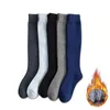 Bas de Compression pour hommes, 6 pièces = 3 paires, chaussettes chaudes aux genoux, hautes et longues jambes, couverture épaisse en éponge, mollet, taille 38-44