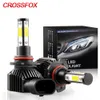 クロスフォックスLED H11 H9 H7 LED 9005 HB3 9006 HB4ダイオードカーヘッドライトキット電球高ロービームオートランプ12V 6000K 360度