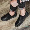 Dress Shoes Men's Quality Leather British Business lace up fashion black Soft Man Split men NTCB
