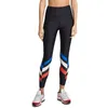 طماق للسيدات Qickitout Push Up Workout High Weist Sportswear Color Stripes طباعة لباس ضيق لللياقة السوداء امرأة