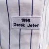 2 Derek Jeter Jersey 빈티지 2020 명예의 전당 패치 야구 1995 Coopers-town 홈 어웨이 화이트 핀스트라이프 그레이 All Sttiched Men 사이즈 M-3XL