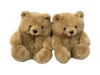 18 Styles En Peluche Ours En Peluche Party Favor Maison Pantoufles Marron Femmes Maison Intérieur Doux Anti-dérapant Fausse Fourrure Mignon Fluffy Rose 1308 T2