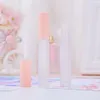 5ml Tubes de brillance de la lèvre givrée givrée bouteille de baume vides bouteille rose Cap DIY plastique Clear LipStick Emballage cosmétique ConteneurPCS