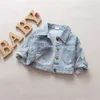 spring sale children casual coat outerwear Boys and Girls cute cartoon letters print denim Jacket 1-6 years! 211204