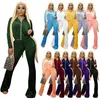 XS Women Fall Winter Fluwelen Trainingspunten Plus Size 2XL Dikke Sweatsuits Lange Mouwen Jas + Flare Broek Tweedelige Sets Casual Solid Outfits Jogging Suits 5699