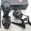 여성 샌들 스틸레토 하이힐 신발 10/14 cm T- 스트랩 여성 구두 공물 특허 가죽 플랫폼 샌들