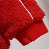 Kurtki damskie polar jagnięcy wełna dla kobiet płaszcza jesień i zimowe pocki stałe stałe kolory pojedynczy piersi czerwona gruba rozmiar plus rozmiar
