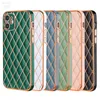 Lambskin 6D Electroplated Phone Cases Diamond lattice Full Lens Proction Soft TPU Case for iPhone15 14 13 12 11 Pro Max XR XS X 7 8 Plus 6