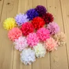 40pcs / lot 7cm très belles filles artificielles en mousseline de soie fleurs de cheveux 40 couleurs dos plat floral pour bricolage enfants bandeaux MH70 X0722