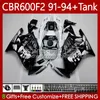 Body + tank voor HONDA CBR 600F2 600 F2 CC 600FS 91 92 93 94 Carrosserie 63NO.41 CBR600 FS CBR600F2 CBR600FS 1991 1992 1993 1994 CBR600-F2 600CC 91-94 Verklei Kit Graffiti Zwart