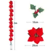 2m 10LED Christmas Flannel Flower Light String Decoration for Home 2022 Ornaments Natal Year Table Decor 211018