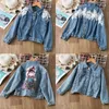 Mode meisje denim jas baby kleding tiener print jas uitloper grote kinderen cartoon cowboy s 211204