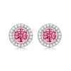 Passed Test Excellent Pink Moissanite Diamond 925 Sterling Silver Ear Studs 1ct Gem Women's Luxury Smycken Örhängen