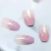 Glitter chama roxo ombre unhas artificiais gradiente longo caixão pressione em unhas falsificadas clipe em tampa completa Dicas de unhas acrílicas