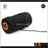 Garnkläder Tyg Apparel Drop Leverans 2021 1 Rulle 100 meter 2mm Färgglada rep 2 Färger Strand Twisted DIY RAME Cotton Cords1 SZ97A