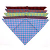 Partihandel Hundkläder Små Stor Bandana Bibs Cat Scarf Tvättbar Bomull Plaid Printing Puppy Kerchief Pet Grooming Tillbehör