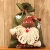 Weihnachtsspielzeugzubehör, Weihnachtsmann-Geschenktüte, Süßigkeitentüten, Schneeflocke, knackiger Kordelzug, fröhliche Weihnachtsdekorationen für Zuhause, Geschenke 0588