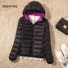SEDUTMO Winter Duck Down Coat Women Ultra Light Hooded Jackets Two Side Wear Coat Spring Puffer Jacket ED602 211120