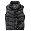 Kış artı beden parka yelek erkek rahat ince bel ceket erkekler sonbahar stant yaka vücut ısıtıcı katı kolsuz ceket markası Men0398277289