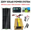 220V Güneş Enerjisi Sistemi 50W-Panel 500W İnvertör 60A Kontrol Kiti Panel Batarya Şarj Cihazı - A