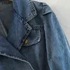 Autumn Winter Elegant Female Long Sleeve Denim Jacket Casual Street Hollow Out Button Crop Top 210423