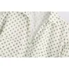 Kvinnor Söt Fashion Polka Dot Beskuren Blusar Vintage Short Sleeve Side Vents Shirts Girl Chic Toppar 210520