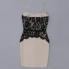 Casual Dresses Wholesale Women's Stretch Knit Spaghetti Strap Lace Strapless Sleeveless Tight Mini Sexig Celebrity Cocktail Party