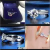 Anillos de boda joyería Simation Moissanite mosaico chapado en oro 1 quilate mujeres con incrustaciones de mosca anillo de diamantes entrega 2021 Wrzht