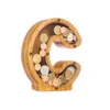 Houten Letter Piggy Bank Novelty Items Transparent Coin Opbergdoos Woondecoratie Ambachten Ornamenten RRB13482