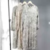 Fashion Paisley Printing Midi Dress Spring Long Sleeve Dresses for Women Korean Clothes 210421