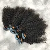 髪の伸びの中の変態巻き毛テープ女性のための天然カラーペルーの人間の毛40pcs