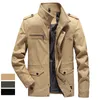 Men's Jacket Washed Pure Cotton Outdoor Fashion Men Casual Jackets Spring and Autumn Windbreaker Male Coats Plus size M-4XL 1318