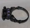 Victoria Wieck Cool Vintage Jewelry 10KT Black Gold Filled black AAA Cubic Zirconia Women Wedding Skull Band Ring Gift Size511 214502163