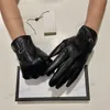 Dubbelbrev Mitten Vinter Varma Handskar Högkvalitativa Mode Black Mants Casual Sheepskin Glove För Män