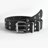 Fashion Star Eye Double Hole Pin Buckle Waist Belt Jeans Metal Punk Chain Luxury Belts PU Leather