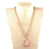 Naszyjniki wisiorek Moda 8mm Szklane Koraliki Różaniec Kamień Naturalny Kamień Handmade Naszyjnik Kobiety Biżuteria