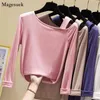 Herfst Slanke Katoenen Tops en Blouses Koreaanse Vrouwen Blouse Slash Neck Lange Mouwen Vrouw Shirts Solid Office Lady Clothes 10485 210512