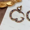 Double Alphabet Charm Earrings Luxury Letter Pendants Stud Women Colorful Rhinestone Vintage Style Party Trendy Ornaments1565884