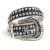 Western Rhinestones Belt Cowgirl Cowboy Bling Bling Crystal Studded Leather Belt Removable Buckle For Men Women4392249