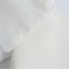 Zaスプライスされたオーガンザトリミングニットトップ女性の長いパフスリーブオフ肩セクシーな夏のブラウス女性シックな弾性ホワイトシャツ210602