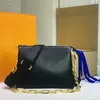 كوسين حقيبة الكتف الكلاسيكية سستة النقش زهرة الجلود أزياء سيدة crossbody حقائب محفظة المرأة مصممي أكياس m57790