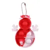 Julleksaker Simple Key Ring Sensory Push Pet Bubble KeyChain Xmas Tree Santa Snowman Sled Bell Stocking Shape Tie Dye Color Puzzle Board G90W84Y1435099