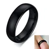 6MM Simple Black Tungsten Steel Wedding Ring Band for Men Women Personality Fashion Accessories Jewelry