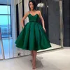 Vestidos de cóctel de graduación verde 2021 elegante vestido de bola de satén casero Vestidos de gala mujer fiesta noche corto vestido de fiesta