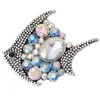 Charm Bracelets 10pcs/lot Snap Button Jewelry Colorful Rhinestone Fish Fit 18mm Necklace Women Men