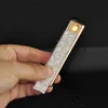 Crystal Car Ashtray Shiny Diamond USB Cigarette Case Box Charging Windproof Plasma Lighter Slim for Women