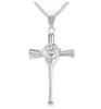 00-99 poli Je peux tout faire Accessoires de sport en titane Croix de baseball en acier inoxydable Collier verset de la Bible pour femmes et hommes Bijoux de religion chrétienne Cadeau