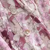 Foridol boho autunno abito lungo donna scollo a V fusciacca stampa floreale maxi vacanza al mare bottoni rosa abiti 210415