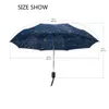 Creative Automatic 12 Universe Galaxy Space Stars Paraply Map Starry Sky Folding Parasol för kvinnor 210721